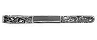 silver embossed patterned tie clip