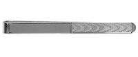 silver embossed patterned tie clip