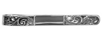 silver embossed patterned tie clip