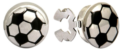 Button Cover Football Rhodium Plated