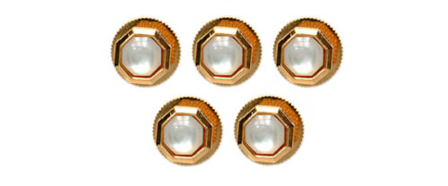 Set of 5 - Mother of Pearl Octagon Gold Plated Dress Studs