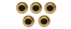 Set of 5 - Black Round Acrylic Gold Plated Dress Studs