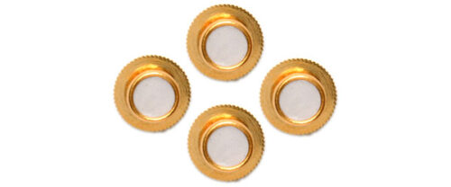 gold and white round cufflinks