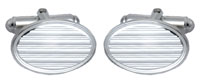 oval patterned silver cufflinks