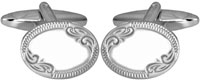 oval patterned border cufflinks