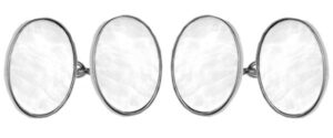 Oval Silver and pearl Cufflinks