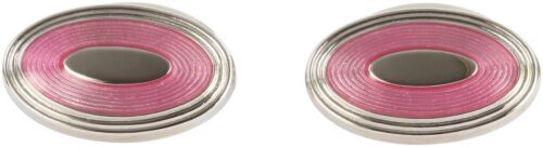 David Aster Oval Pink Enamel Cufflinks