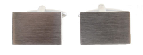 Brushed Stainless Steel Rectangle Cufflinks