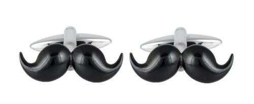 Moustache Rhodium Plated Cufflinks