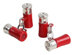 Red Gun Cartridge Chain Link Cufflinks