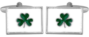 Silver Celtic Shamrock cufflinks