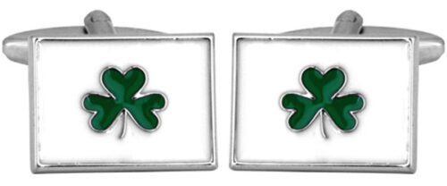 Silver Celtic Shamrock cufflinks