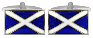 Silver Scotland flag cufflinks