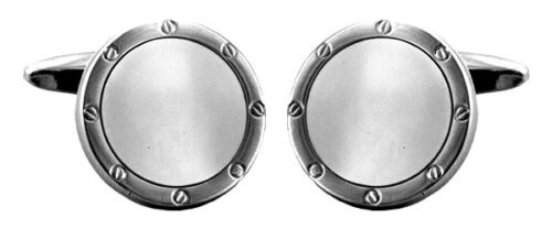 Round Silver cufflinks