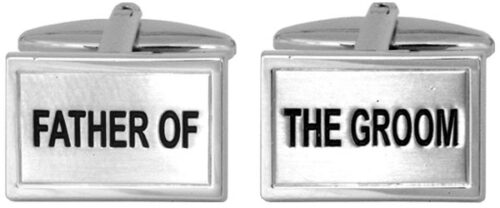 Silver father of the groom wedding day cufflinks