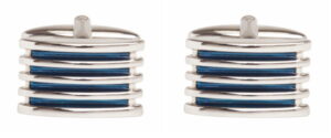 Silver and blue Cufflinks