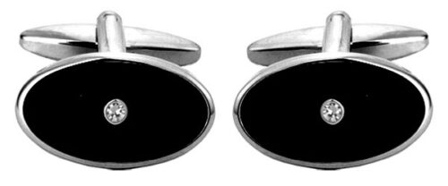 Back and Silver Cufflinks