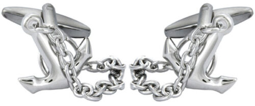 Silver anchor cufflinks