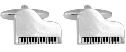 Silver Piano themed cufflinks