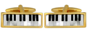 Piano themed gold cufflinks