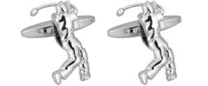 Silver Golfer shaped cufflinks