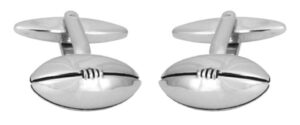 Silver rugby ball shaped Cufflinks