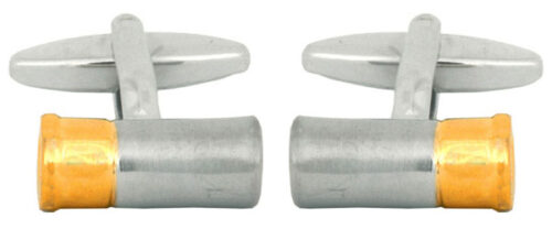Gun Shell Case Themed Silver cufflinks