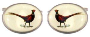 Oval Shaped Pheasant Cufflinks