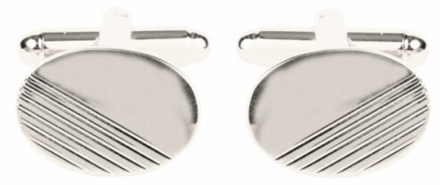 Silver Oval shaped Cufflinks