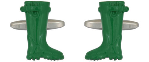 Green Wellington Boot Cufflinks