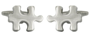 Jigsaw Piece Shaped Silver Cufflinks