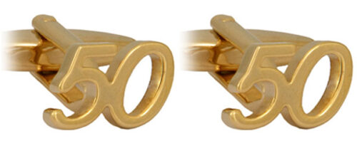 Gold 50th Birthday Cufflinks