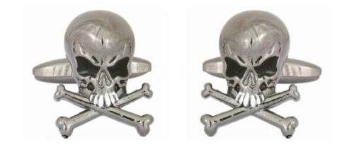 Silver Skull and Cross bone shaped Cufflinks