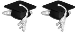 mortarboard graduation hat cufflinks