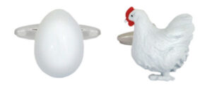 Chicken and egg cufflinks