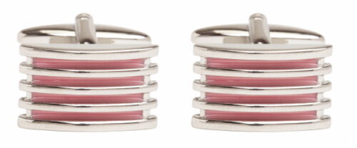 Silver and Pink Cufflinks