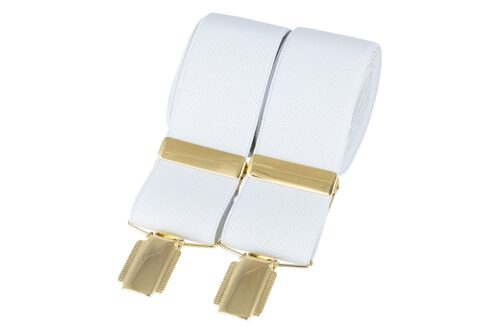 Mens White and Gold Braces