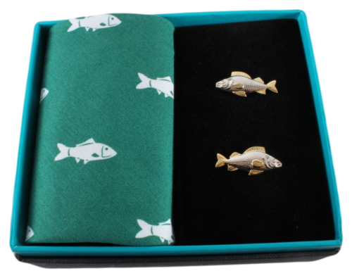 Fish Handkerchief & Cufflink Set
