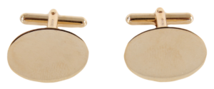 9ct Gold Plain Oval Cufflinks