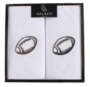 Rugby Embroidered White Cotton Handkerchief