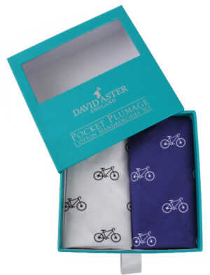 Cycle Embroidered White Cotton Handkerchiefs