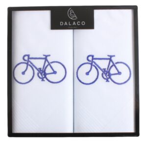 bicycle Embroidered White Cotton Handkerchiefs