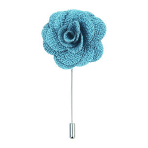 Teal Blue Flower Lapel Pin