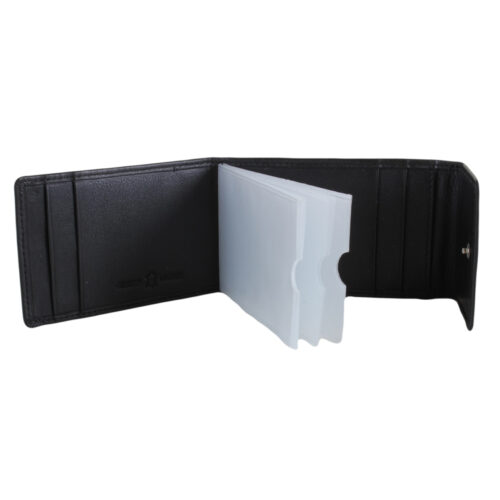 Black Leather Card Case RFID & Plastic Inserts