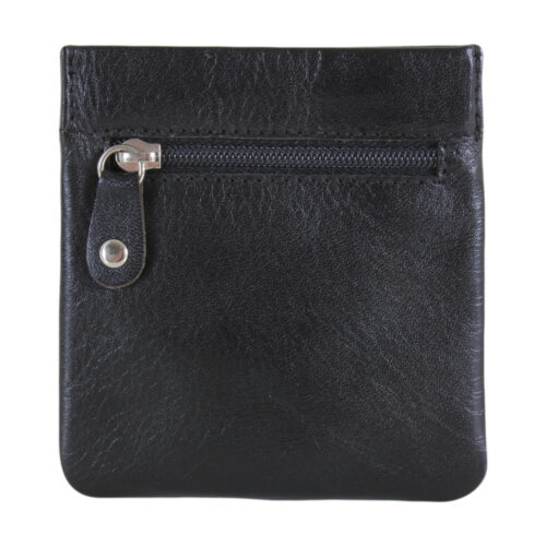 Black Leather Coin Pouch