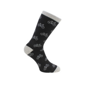 Bicycle Socks - Black and Grey Combed Cotton