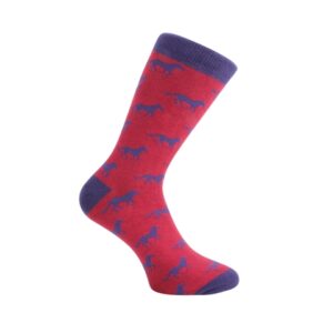 Horse Socks - Red and Blue Combed Cotton