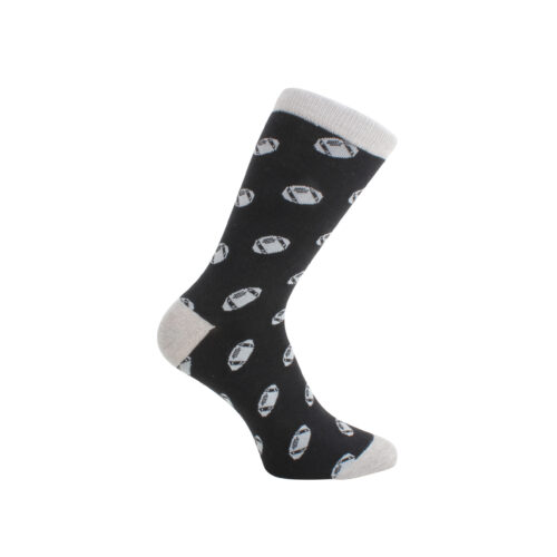 Rugby Socks - Black and Grey Combed Cotton