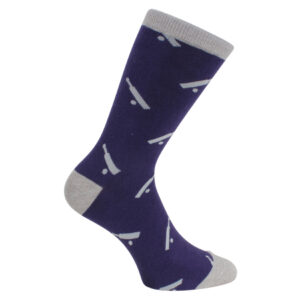 Cricket Socks - Blue & Grey Combed Cotton