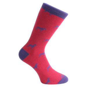 Dog Socks - Red & Blue Combed Cotton